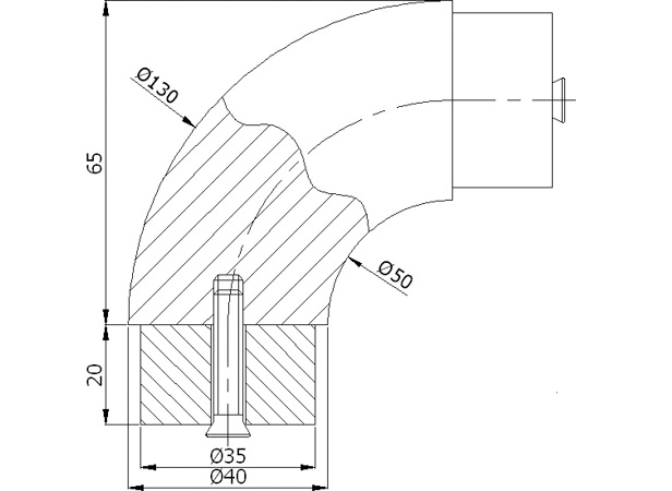 40' 1/4 Bend Connectted